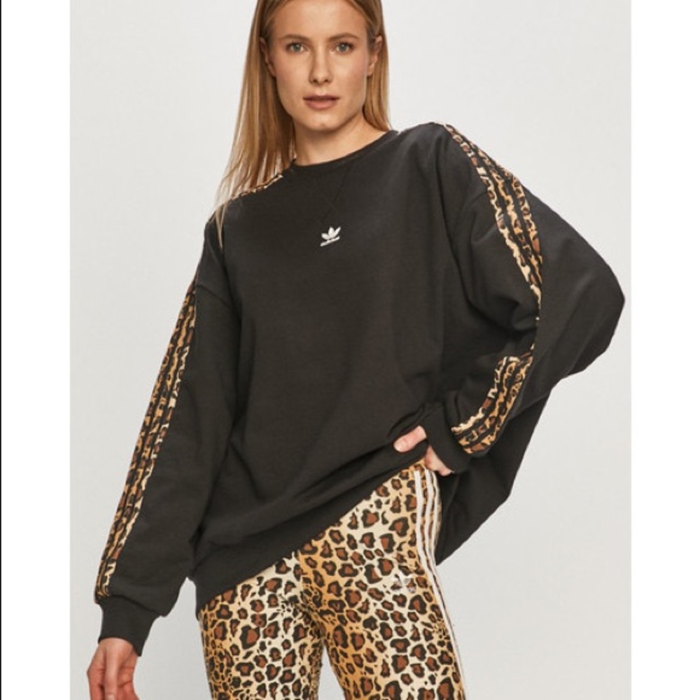 Adidas originals black leopard sweatshirt